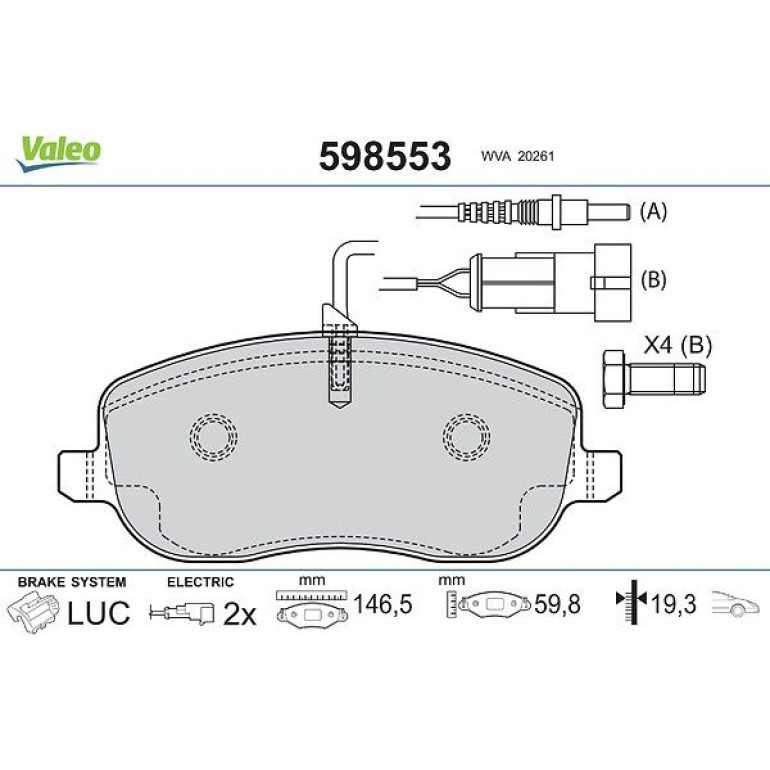 VALEO Bremsbeläge 598553 VALEO Bremsbeläge 598553