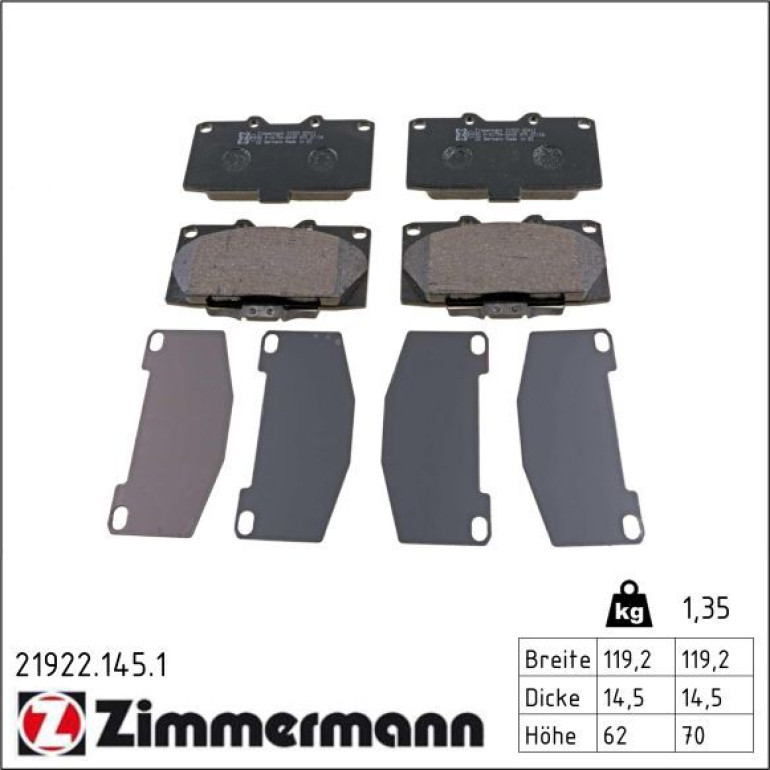 ZIMMERMANN Bremsbeläge 21922.145.1 ZIMMERMANN Bremsbeläge 21922.145.1