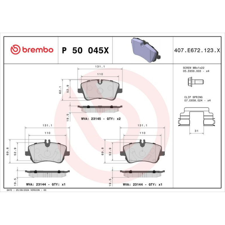 BREMBO Bremsklötze XTRA VA P 50 045X BREMBO Bremsklötze XTRA VA P 50 045X
