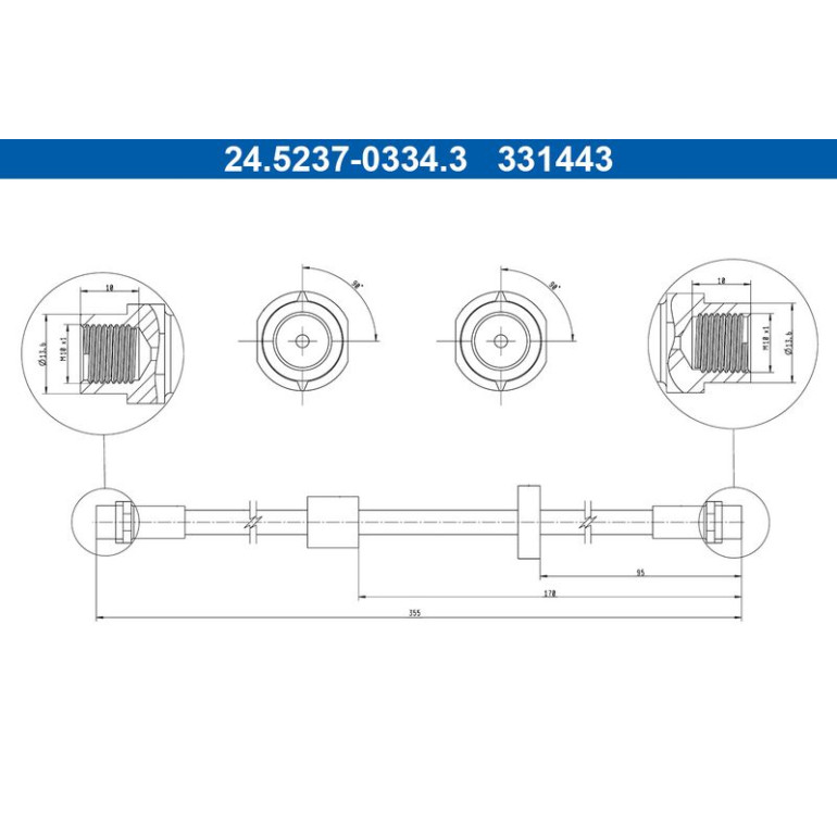 ATE Bremsschlauch 24.5237-0334.3 ATE Bremsschlauch 24.5237-0334.3