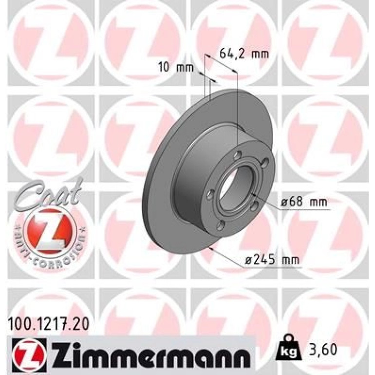 ZIMMERMANN Bremsscheibe 100.1217.20