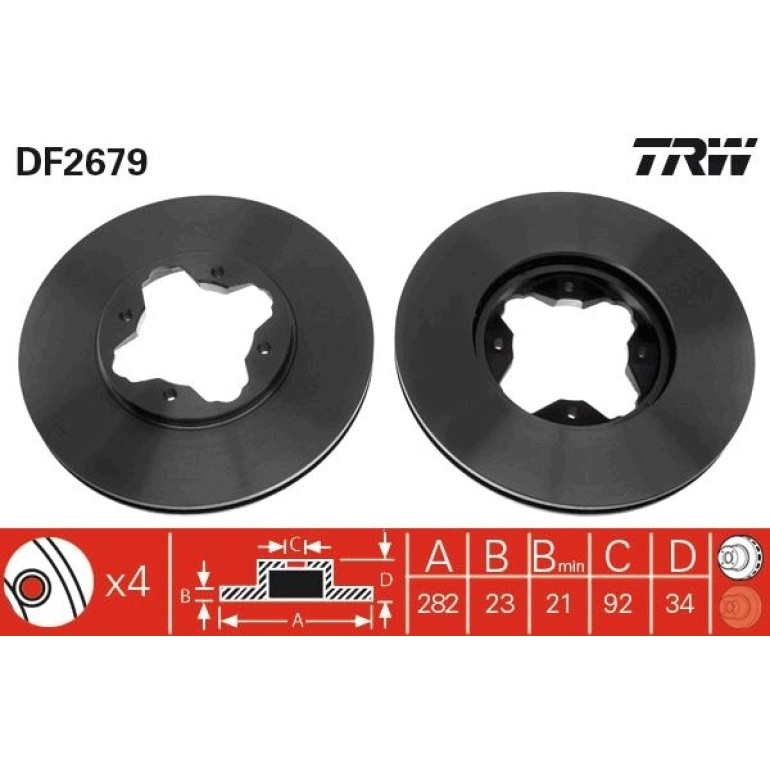 Bremsscheibe Honda P. Accord 1.9-2.2 90-99 DF2679 Bremsscheibe Honda P. Accord 1.9-2.2 90-99 DF2679