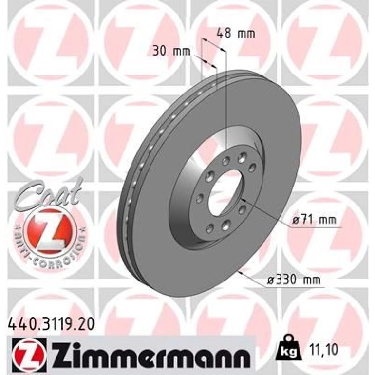 ZIMMERMANN Bremsscheibe 440.3119.20 ZIMMERMANN Bremsscheibe 440.3119.20