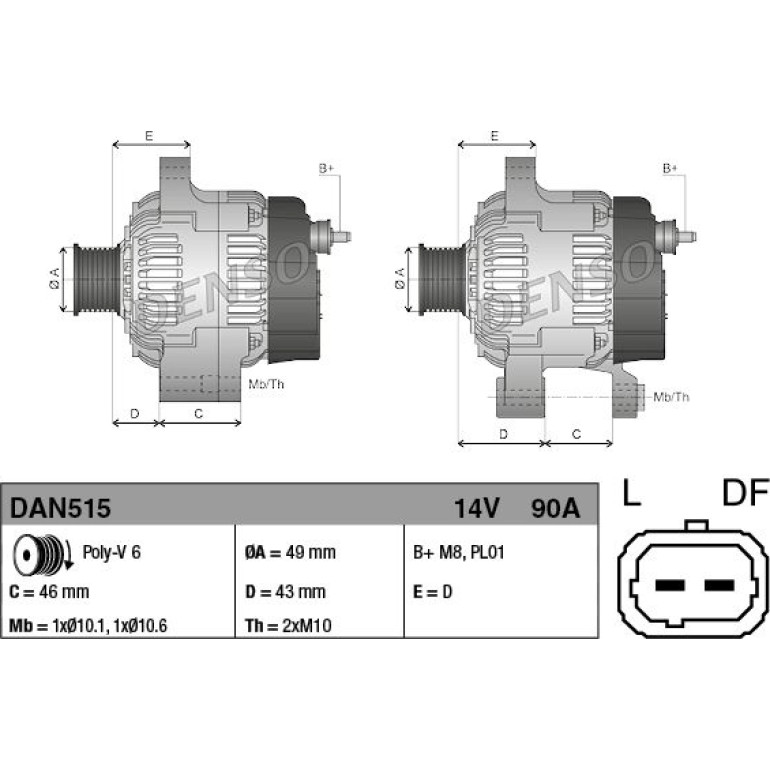 DENSO Generator DAN515 DENSO Generator DAN515