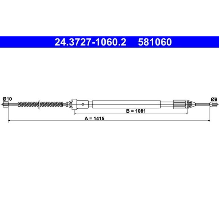 ATE Handbremsseil Seilzug Festellbremse 24.3727-1060.2 ATE Handbremsseil Seilzug Festellbremse 24.3727-1060.2