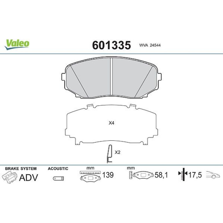 VALEO Bremsbeläge 601335 VALEO Bremsbeläge 601335