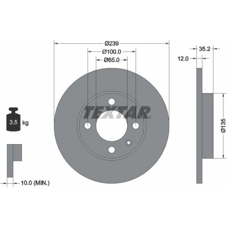Bremsscheibe Vw P. 12Mm Golf/Passat/A80 92010603 Bremsscheibe Vw P. 12Mm Golf/Passat/A80 92010603
