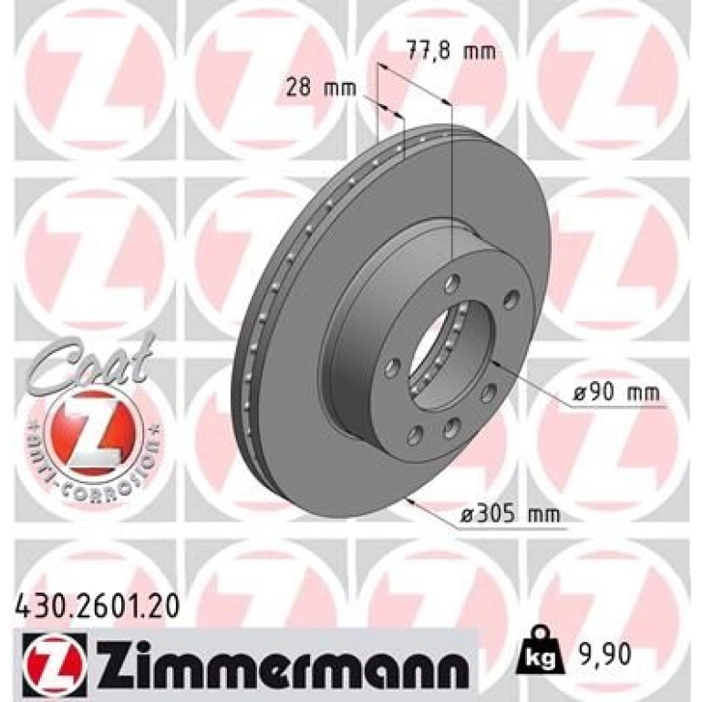 ZIMMERMANN Bremsscheibe 430.2601.20 ZIMMERMANN Bremsscheibe 430.2601.20