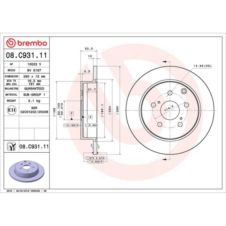 Bremsscheibe HA 08.C931.11 Bremsscheibe HA 08.C931.11