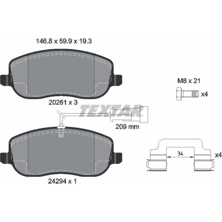 Bremsbelagsatz Fiat P. Croma 1.9/2.4 Jtd 05 2429401 Bremsbelagsatz Fiat P. Croma 1.9/2.4 Jtd 05 2429401
