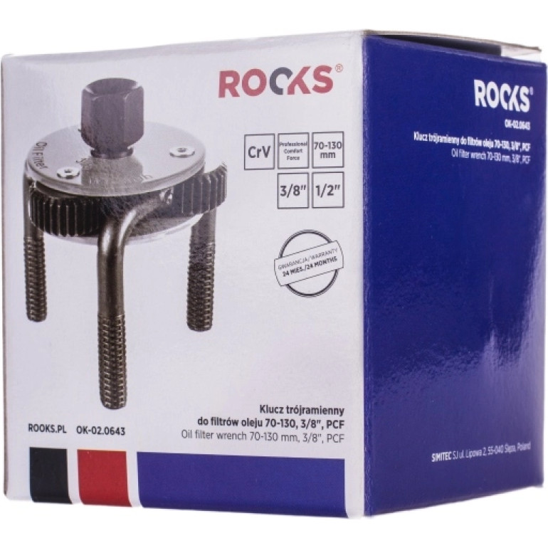 ROOKS Dreiarmiger Schlüssel für Ölfilter 70-130, 3/8 OK-02.0643 ROOKS Dreiarmiger Schlüssel für Ölfilter 70-130, 3/8 OK-02.0643