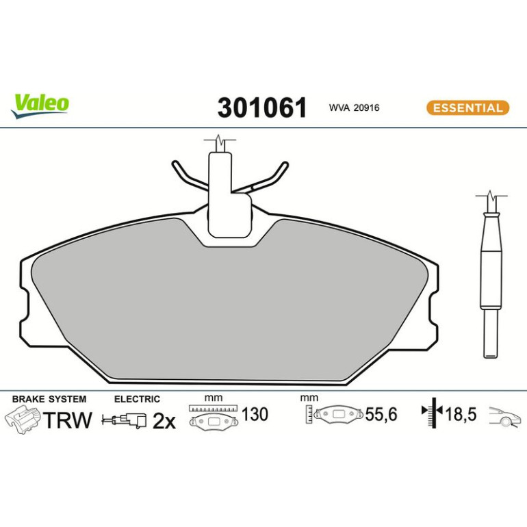 VALEO Bremsbeläge 301061 VALEO Bremsbeläge 301061
