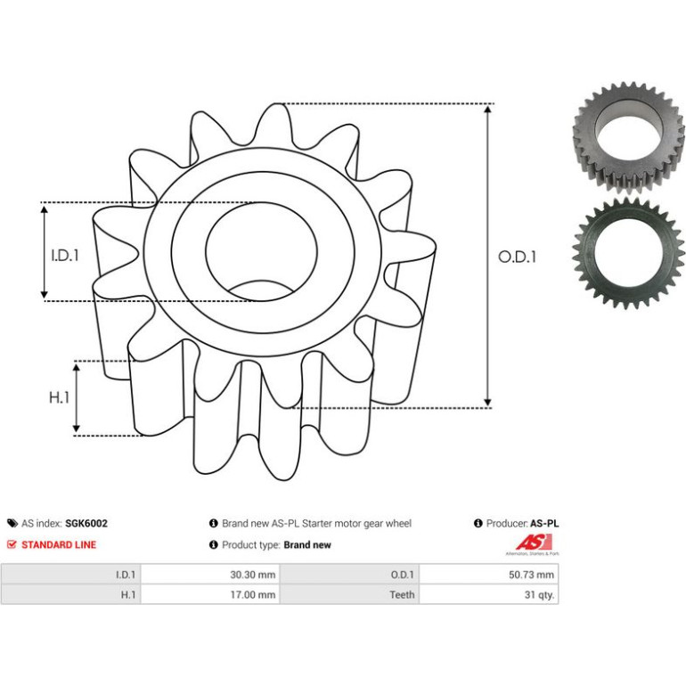 AS-PL Starterteile SGK6002 AS-PL Starterteile SGK6002