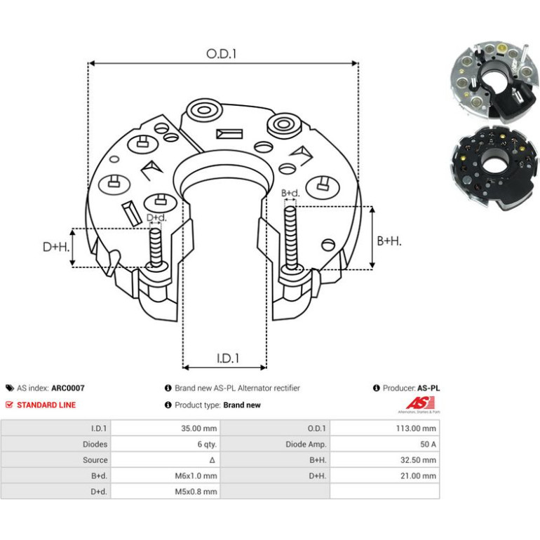 AS-PL Generatorteile ARC0007 AS-PL Generatorteile ARC0007