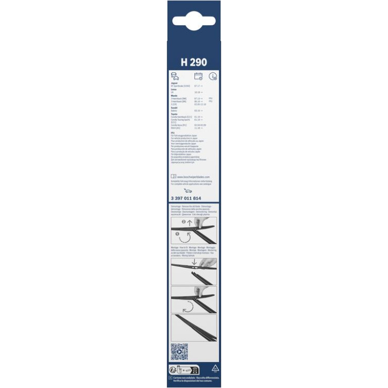Bosch Heckscheibenwischer H290 3397011814 Bosch Heckscheibenwischer H290 3397011814