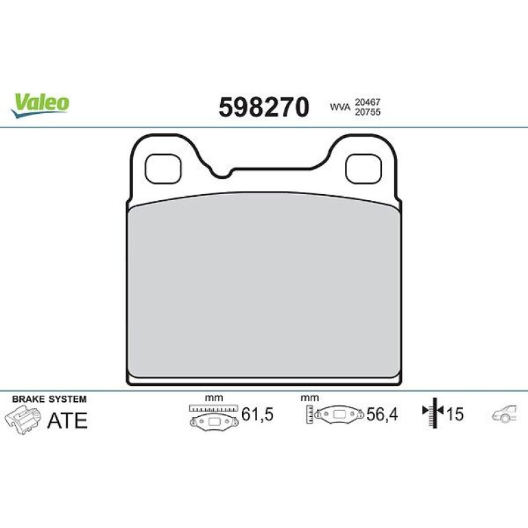 VALEO Bremsbeläge 598270 VALEO Bremsbeläge 598270