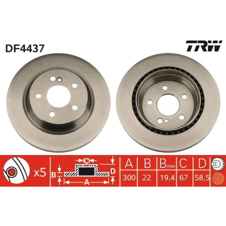Bremsscheibe Db T. W220 98-05 DF4437 Bremsscheibe Db T. W220 98-05 DF4437