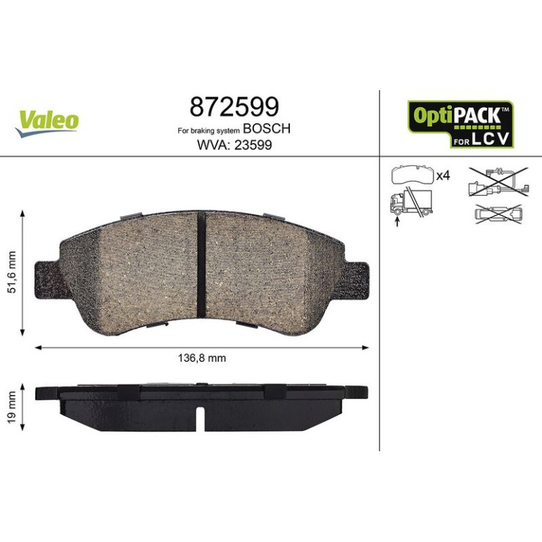 VALEO Bremsbeläge 872599 VALEO Bremsbeläge 872599