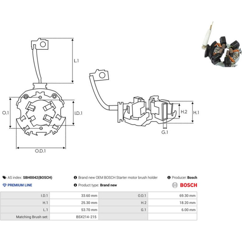 Halter, Kohlebürsten SBH0042(BOSCH) Halter, Kohlebürsten SBH0042(BOSCH)