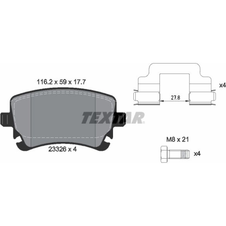 Bremsbelagsatz Vw T. A4/A6/A8/T5 Ohne Sensor 2332601 Bremsbelagsatz Vw T. A4/A6/A8/T5 Ohne Sensor 2332601