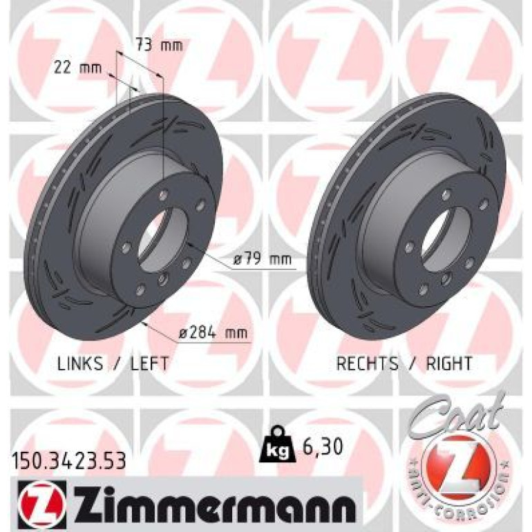 ZIMMERMANN Bremsscheibe 150.3423.53 ZIMMERMANN Bremsscheibe 150.3423.53