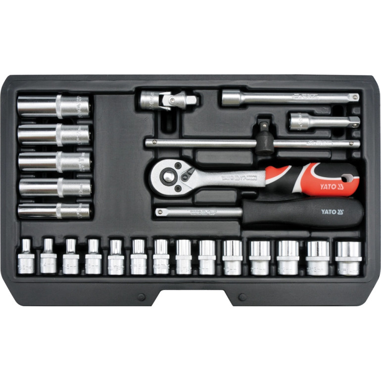 Steckschlüsselsatz Xs 1/4 Typ2 25-Tlg YT-14461 Steckschlüsselsatz Xs 1/4 Typ2 25-Tlg YT-14461