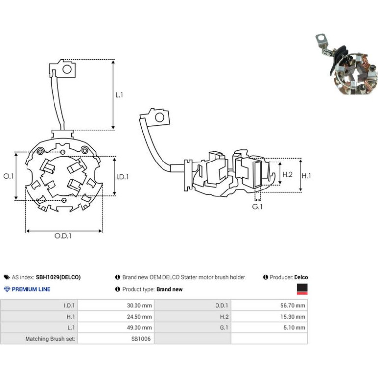 Halter, Kohlebürsten SBH1029(DELCO) Halter, Kohlebürsten SBH1029(DELCO)