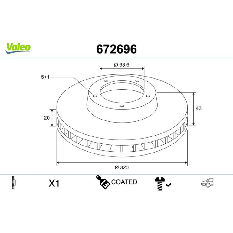 VALEO Bremsscheibe 672696 VALEO Bremsscheibe 672696