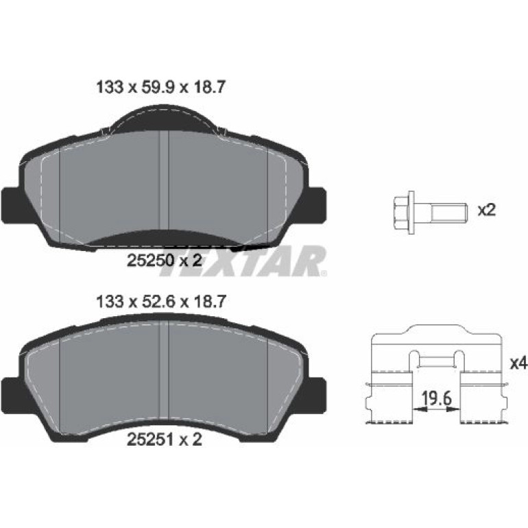 Bremsbelagsatz Peugeot S. 301 12-/308 13 2525001 Bremsbelagsatz Peugeot S. 301 12-/308 13 2525001