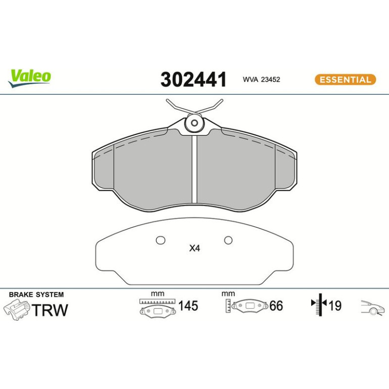 VALEO Bremsbeläge 302441 VALEO Bremsbeläge 302441