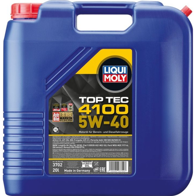 Liqui Moly Top Tec 4100 5W-40 20 l 3702 Liqui Moly Top Tec 4100 5W-40 20 l 3702