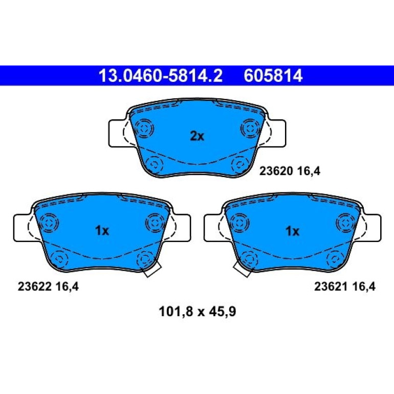 Bremsbelagsatz Toyota T. Avensis 03 13.0460-5814.2 Bremsbelagsatz Toyota T. Avensis 03 13.0460-5814.2