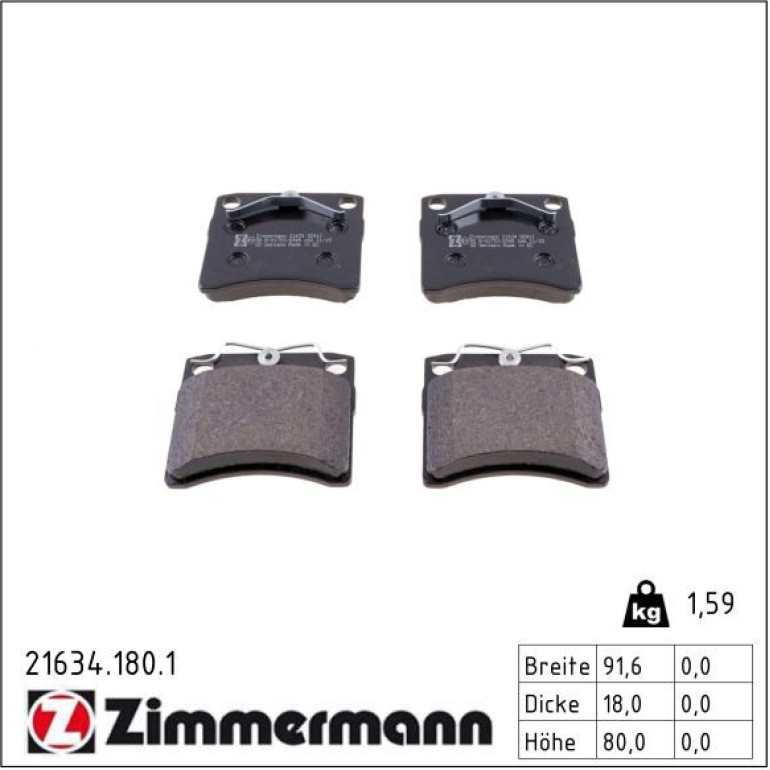 ZIMMERMANN Bremsbeläge 21634.180.1 ZIMMERMANN Bremsbeläge 21634.180.1