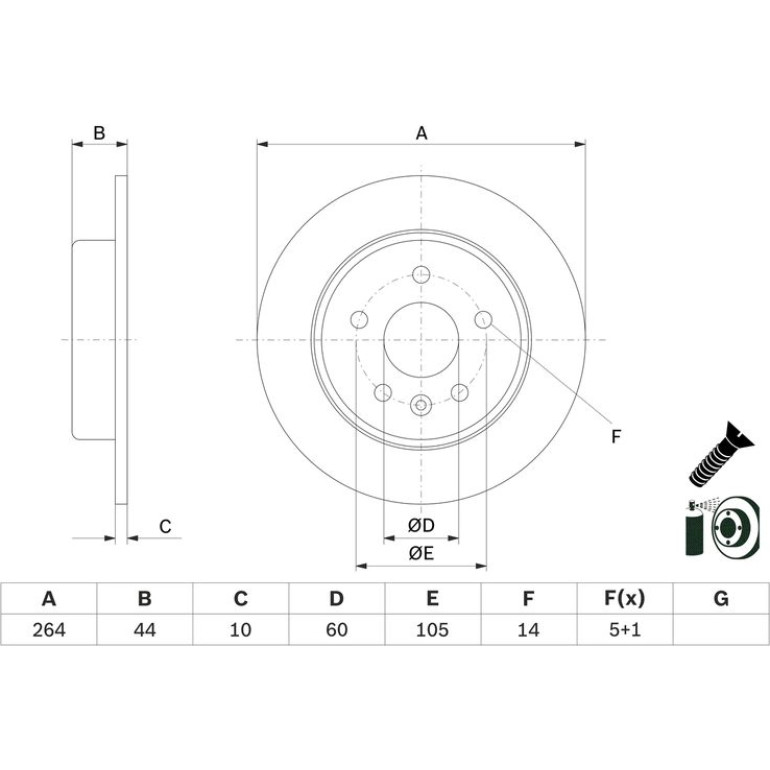 Bremsscheibe 0 986 479 D89 Bremsscheibe 0 986 479 D89