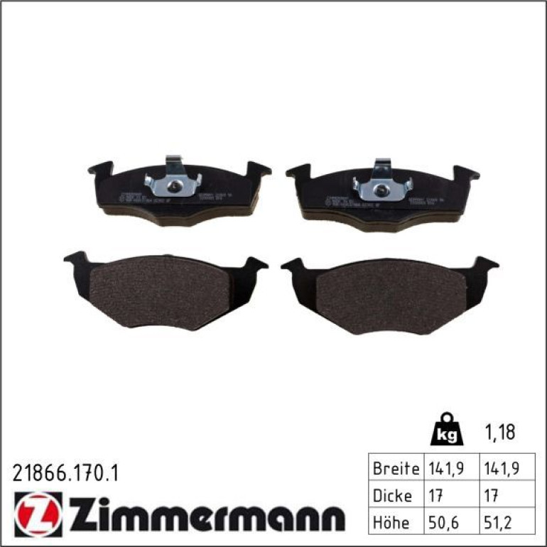 ZIMMERMANN Bremsbeläge 21866.170.1 ZIMMERMANN Bremsbeläge 21866.170.1