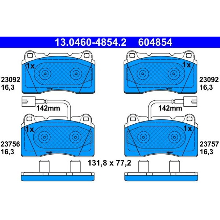 Bremsbelagsatz Alfa P. Giulietta 1,4-1,8/1,6-2,0 Jtdm 10-12 13.0460-4854.2 Bremsbelagsatz Alfa P. Giulietta 1,4-1,8/1,6-2,0 Jtdm 10-12 13.0460-4854.2