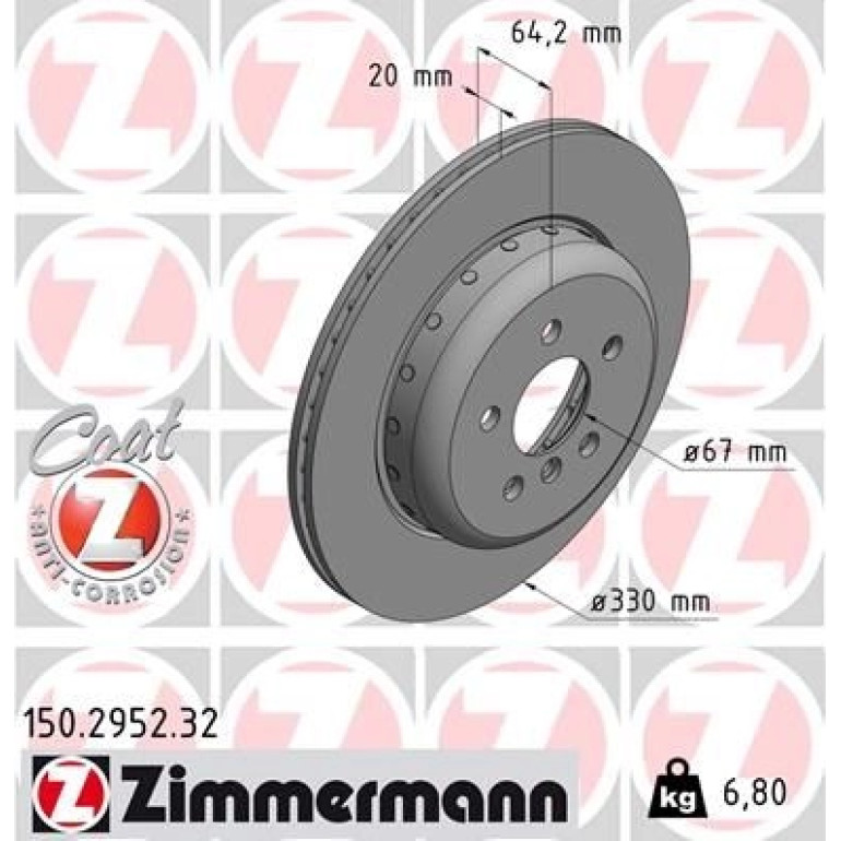 ZIMMERMANN Bremsscheibe 150.2952.32 ZIMMERMANN Bremsscheibe 150.2952.32