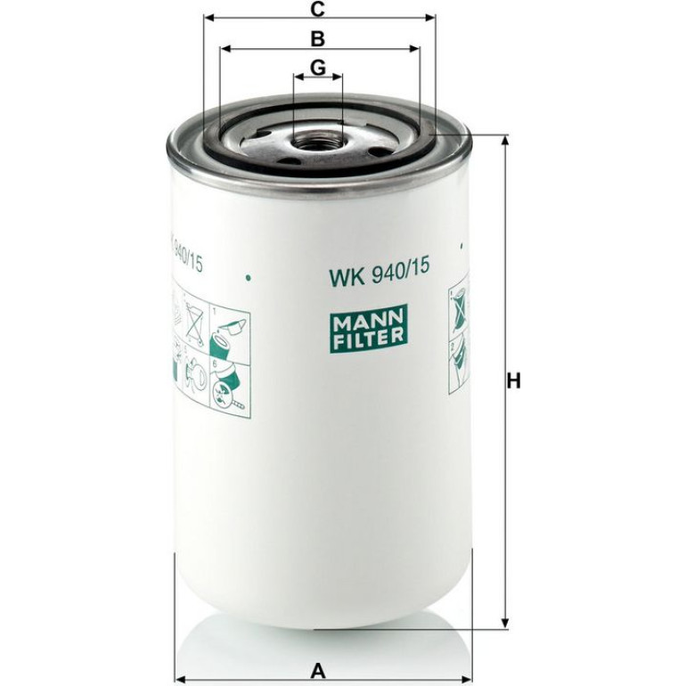 Mann & Hummel Kraftstofffilter LKW WK 940/15 Mann & Hummel Kraftstofffilter LKW WK 940/15