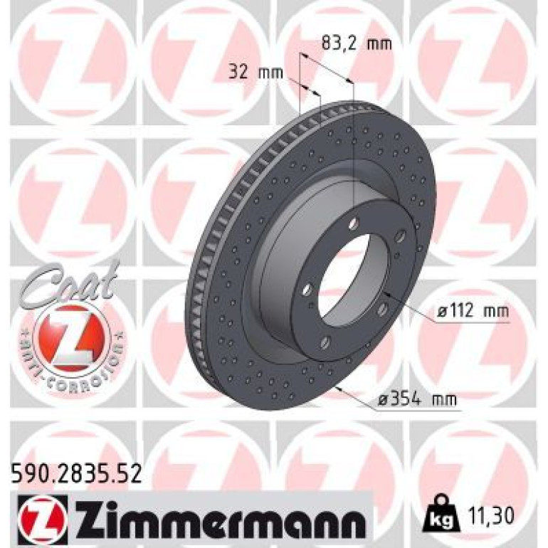 ZIMMERMANN Bremsscheibe 590.2835.52 ZIMMERMANN Bremsscheibe 590.2835.52