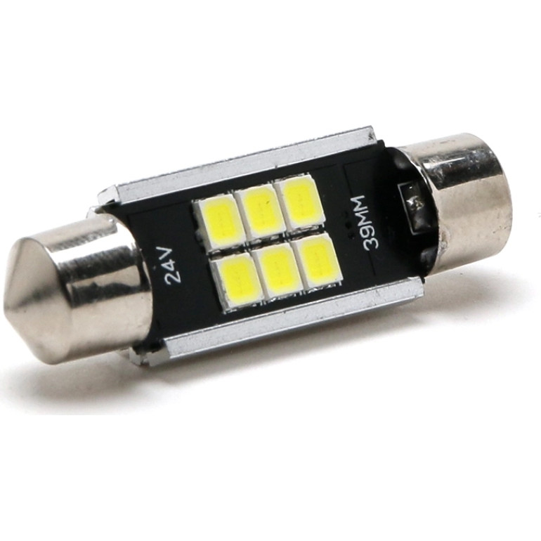 LED Soffitte C5W 39mm SV8,5-8 6x 2835 24V SMD Weiß LED Soffitte C5W 39mm SV8,5-8 6x 2835 24V SMD Weiß