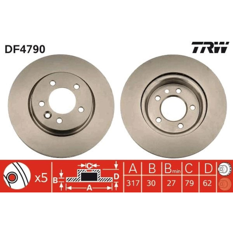 Bremsscheibe Land Rover P. Discovery 04- 2.7Td/Range 04 DF4790 Bremsscheibe Land Rover P. Discovery 04- 2.7Td/Range 04 DF4790