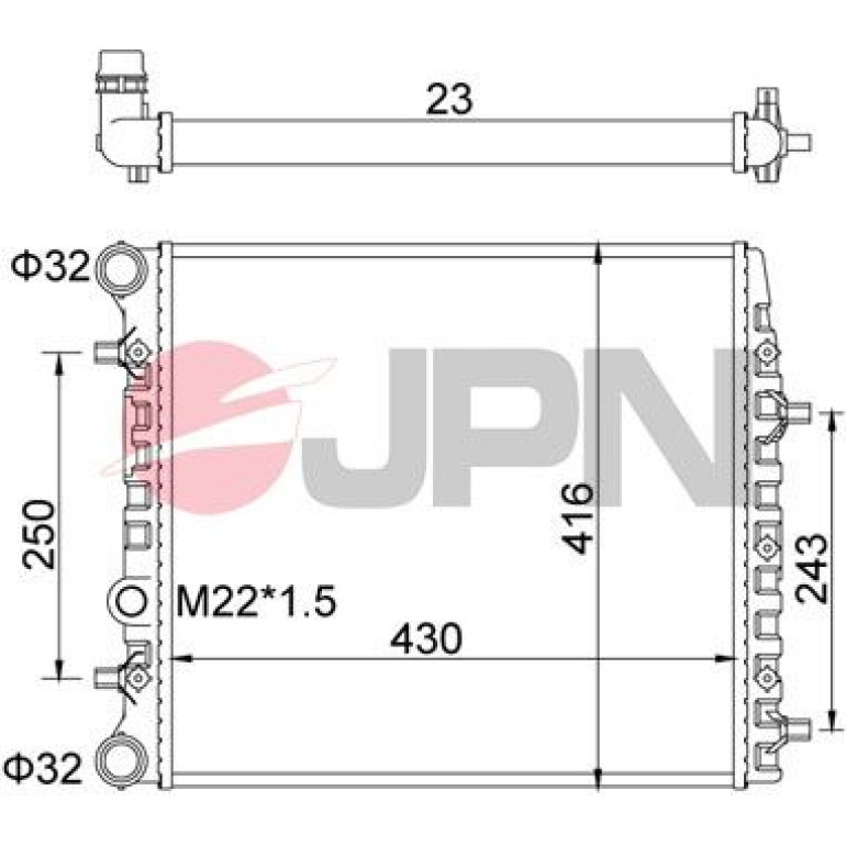 JPN Kühler, Motorkühlung 60C9057-JPN JPN Kühler, Motorkühlung 60C9057-JPN