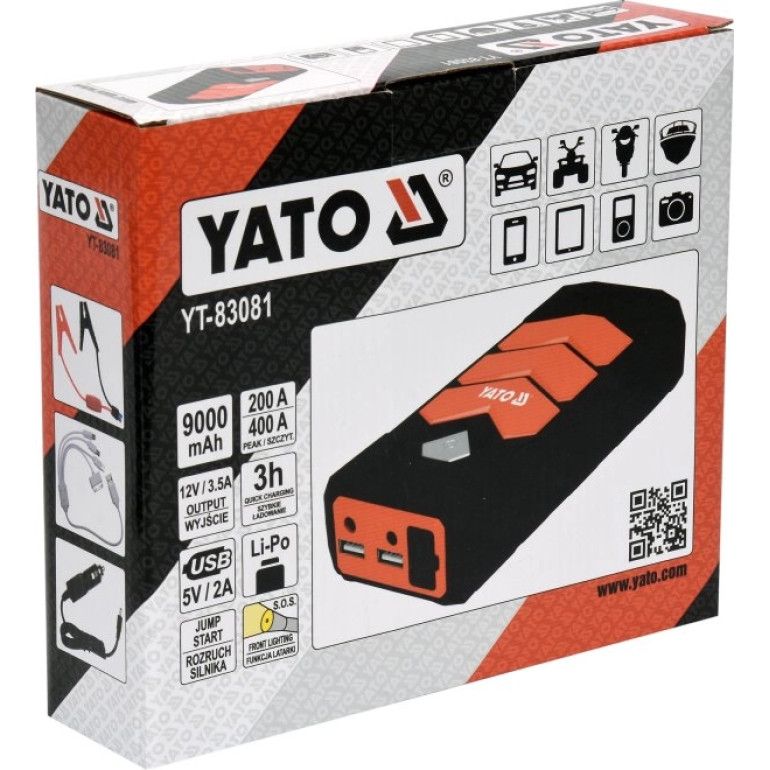 Startgerät Power Bank 9000Mah, Start: 400A YT-83081