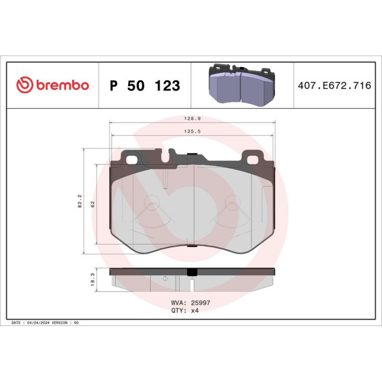 BREMBO Bremsklötze VA P 50 123 BREMBO Bremsklötze VA P 50 123