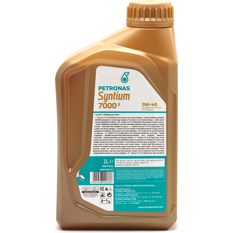 PETRONAS Syntium 7000 E 0W-40 70722E18EU