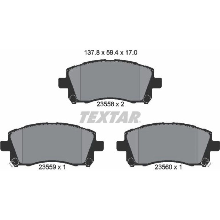 Bremsbelagsatz Subaru P. Impreza 00-/Forester/Legacy 98 2355802 Bremsbelagsatz Subaru P. Impreza 00-/Forester/Legacy 98 2355802