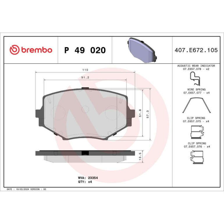 BREMBO Bremsklötze VA P 49 020 BREMBO Bremsklötze VA P 49 020
