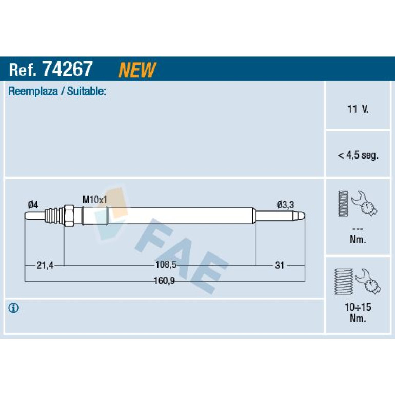 FAE Glühkerze 74267 FAE Glühkerze 74267