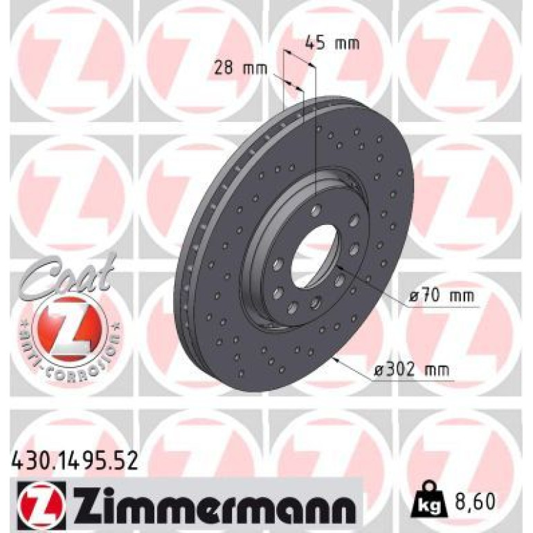10 481 034 Sport Bremsscheibe VA Sport 430.1495.52 10 481 034 Sport Bremsscheibe VA Sport 430.1495.52