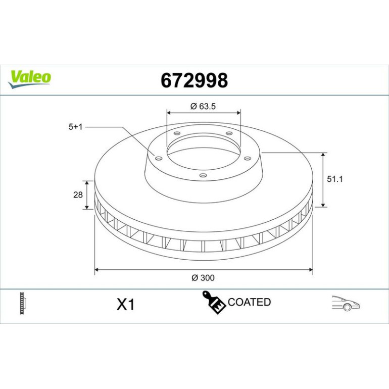 VALEO Bremsscheibe 672998 VALEO Bremsscheibe 672998
